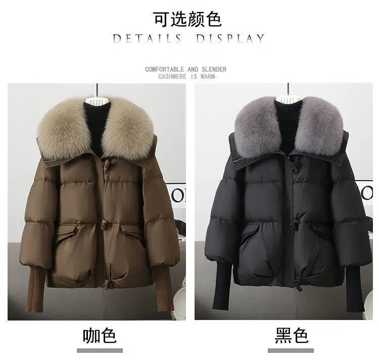 Doudoune Parka Femme Col Fourrure – Manteau Matelassé Chaud & Épais | Hiver 2025