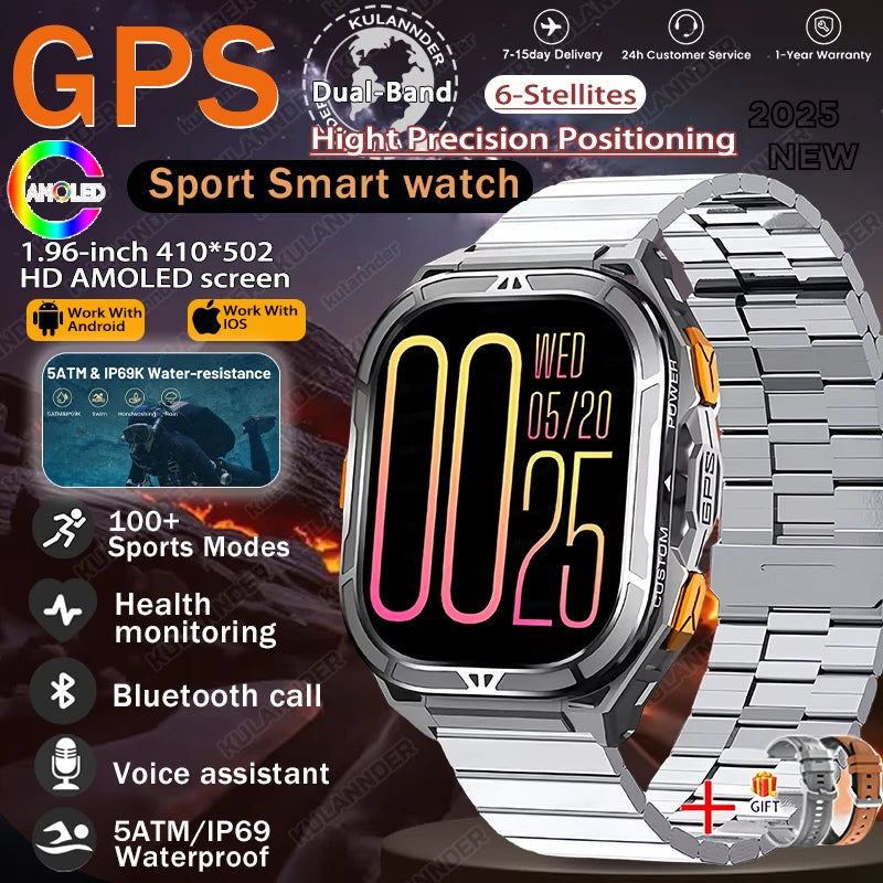 Smartwatch XIAOMI Sport GPS Kompass Anruf BT Höhenmesser Gesundheit – Wasserdicht 3ATM Schwimmen