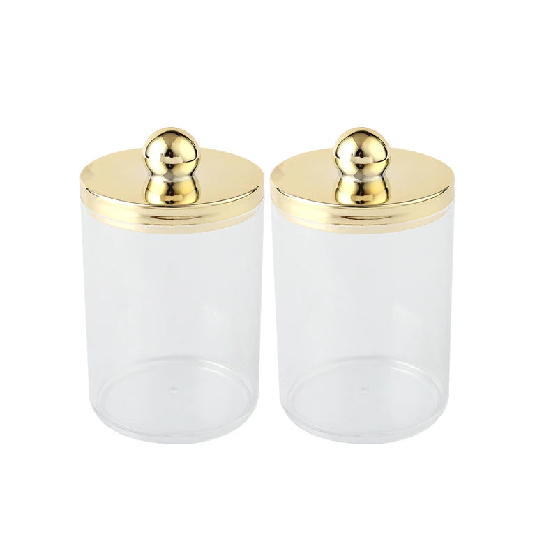Pot Rangement Cotons-Tiges Apothecary – Lot 1/2/3 Pcs | Distributeur Transparent Salle de Bain