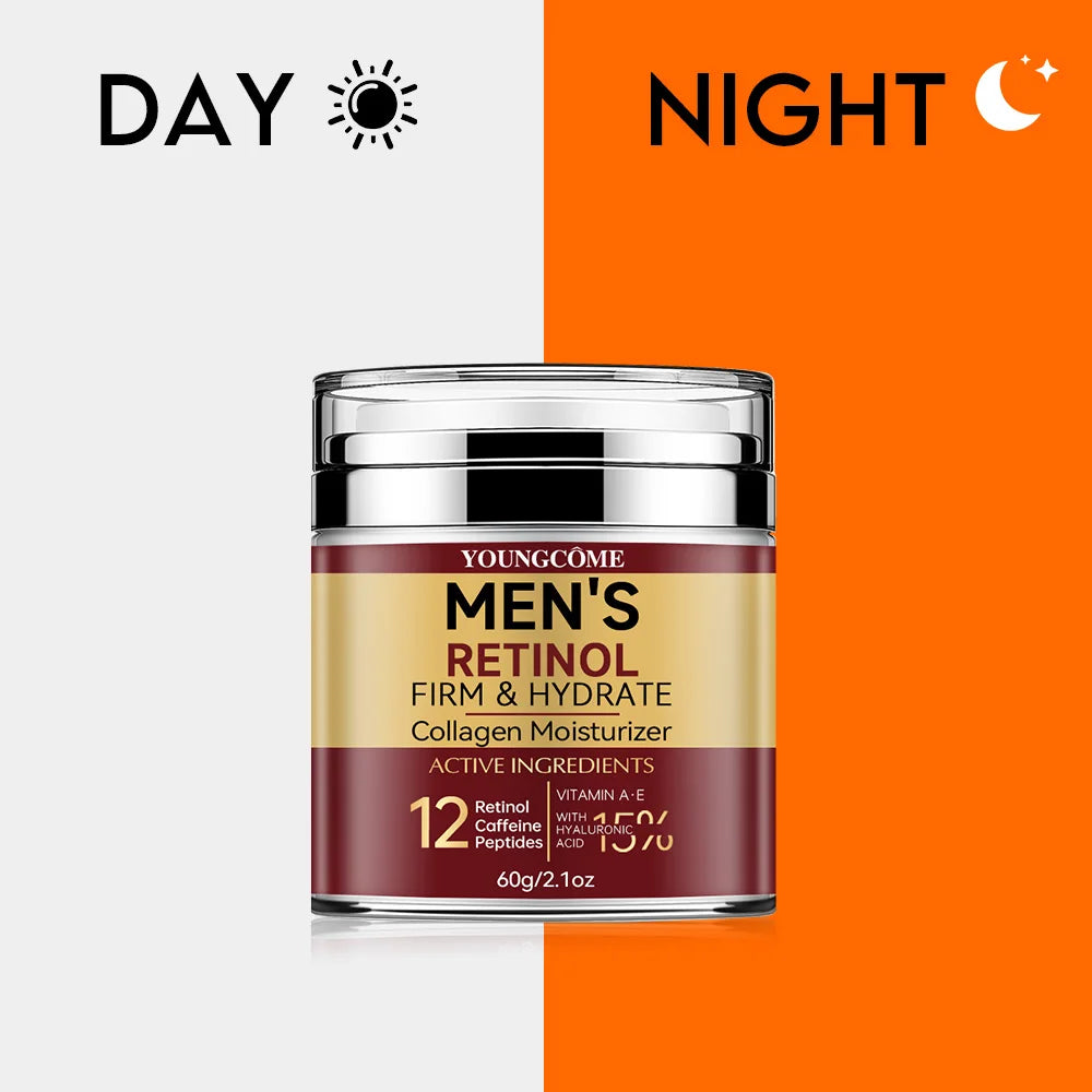 Crème Visage Rétinol Homme - Fermeté, Anti-Rides & Hydratation Collagène