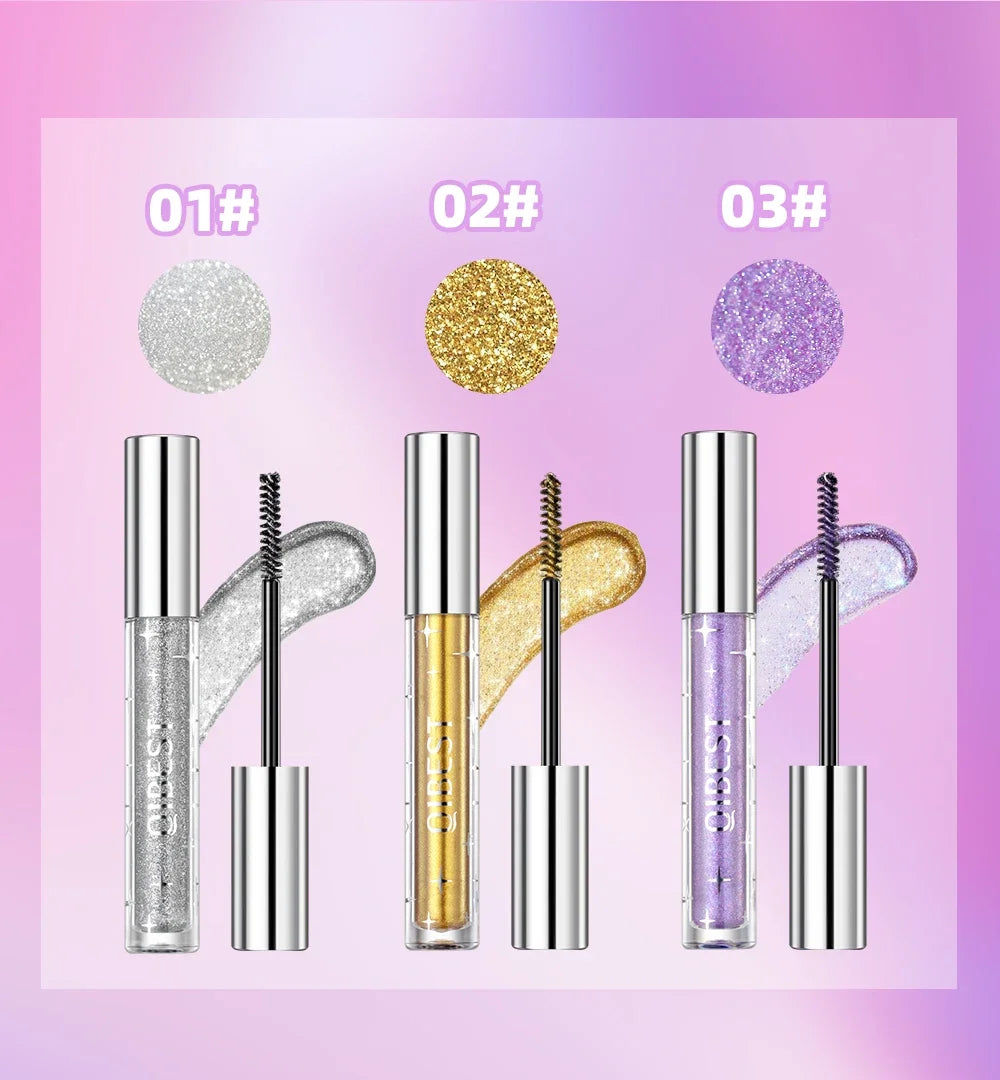 Mascara Diamond Galaxy Paillettes Glitter – Waterproof Longue Tenue Courbe & Volume | Shimmer Maquillage Cils