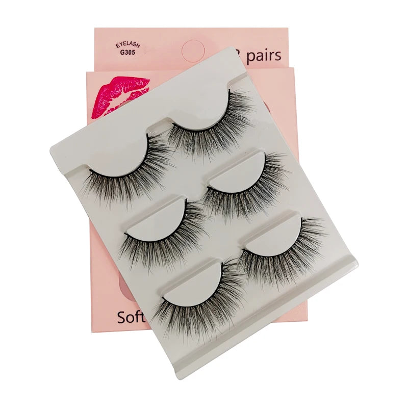 Lot 3 Paires Faux Cils 3D Vison SHIDISHANGPIN – 27 Styles Fluffy Wispy Épais | Cils Faux Faits Main Maquillage Yeux