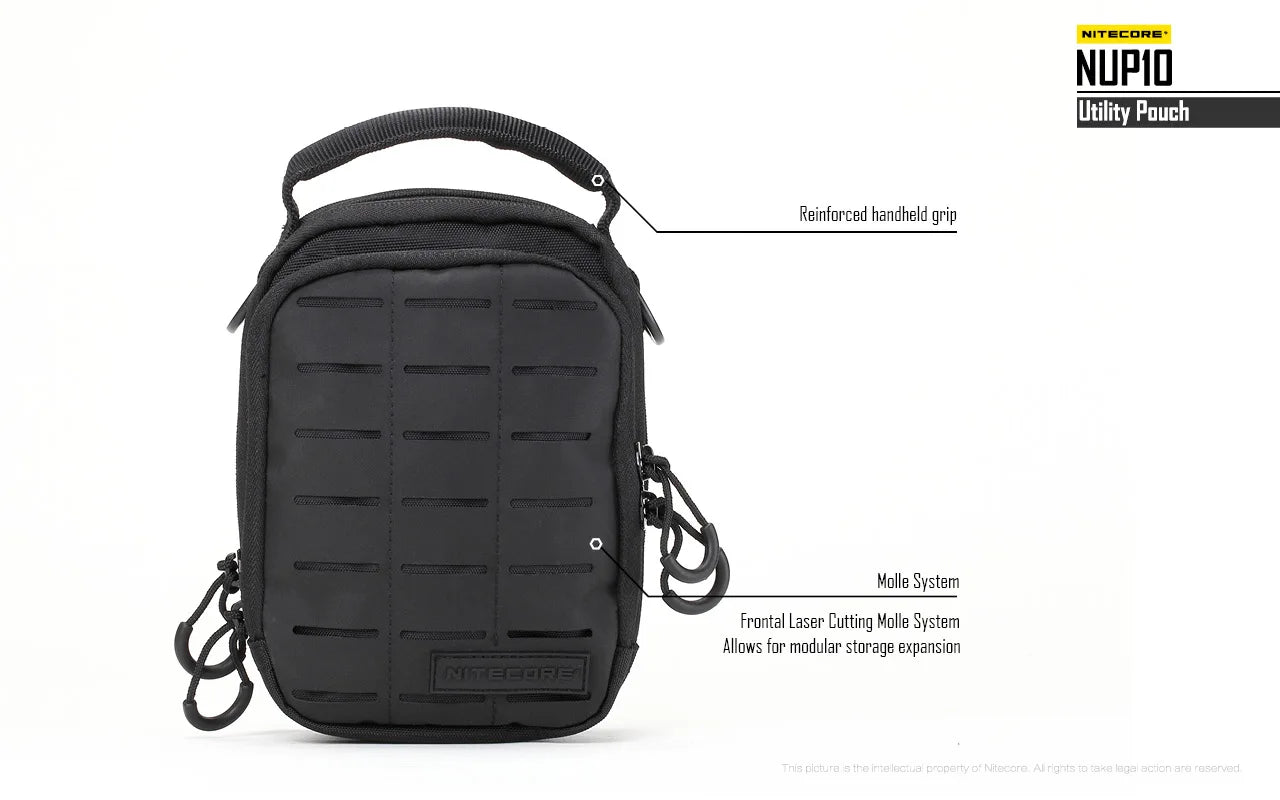 Sac Tactique NITECORE NUP10/NUP20 – Bandoulière Nylon 1000D Molle Crossbody Ceinture Homme Femme