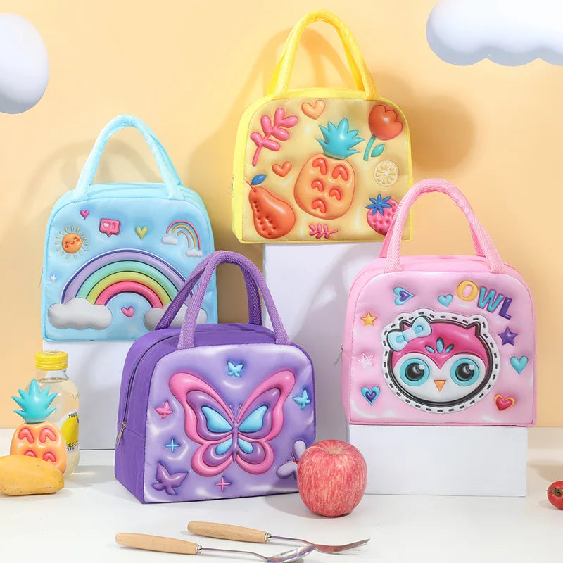 Sac Repas Isotherme Enfant 3D Animaux Cartoon – Boîte Bento Isotherme Grande Capacité