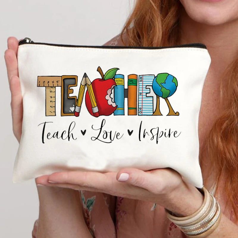 Trousse Rouge à Lèvres Voyage Maquillage – Pochette Cosmétique Portable | Cadeau Enseignante & Étudiante