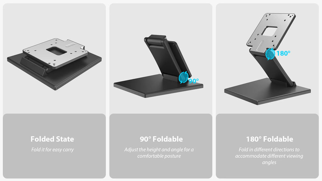 UPERFECT Support Moniteur Portable Réglable 360° – Aluminium Robuste pour Écran & Tablette 13''-27''