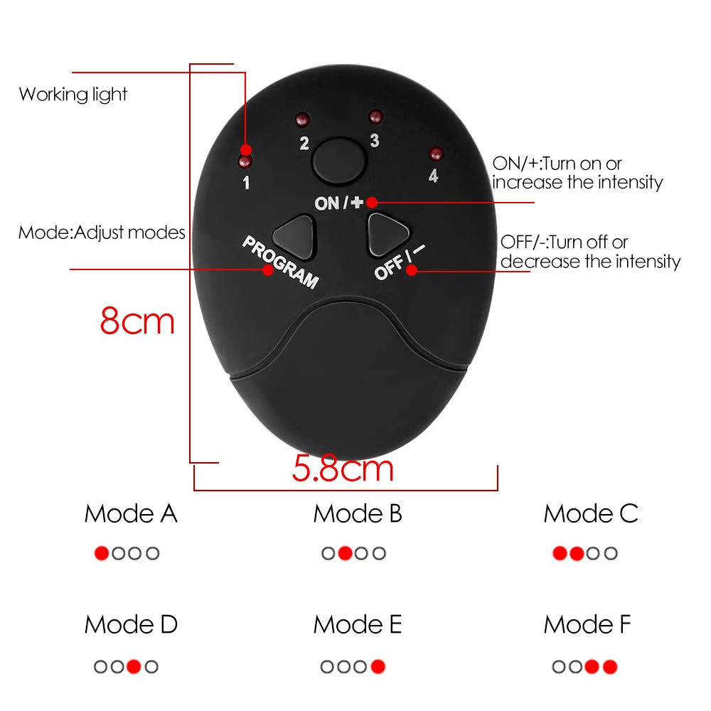 EMS ABS Stimulator Hip Trainer Abdominal Exercise Fitness Body Slimming Massager Stickers Weight Loss Massager Muscle Stimulator