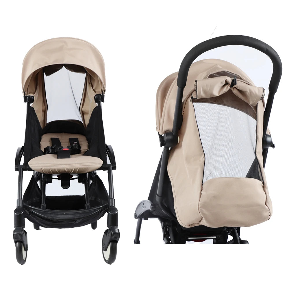 3-teiliges Zubehör-Set für Kinderwagen YOYO/Yoya – 175° Verdeck + Sitzbezug + Verstellbare Anti-UV-Matratze