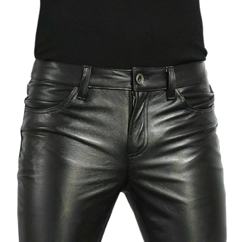 Pantalon Cuir PU Homme Slim Fit Skinny – Style Rock Moto Night Club Danse Simili Cuir | Mode Homme Streetwear