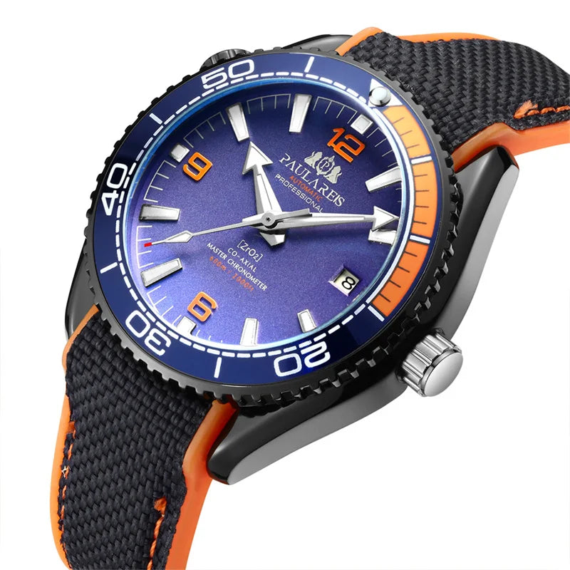 Herrenarmbanduhr Automatik Mechanisch Luxus – Gummiarmband Leuchtend Wasserdicht Kalender