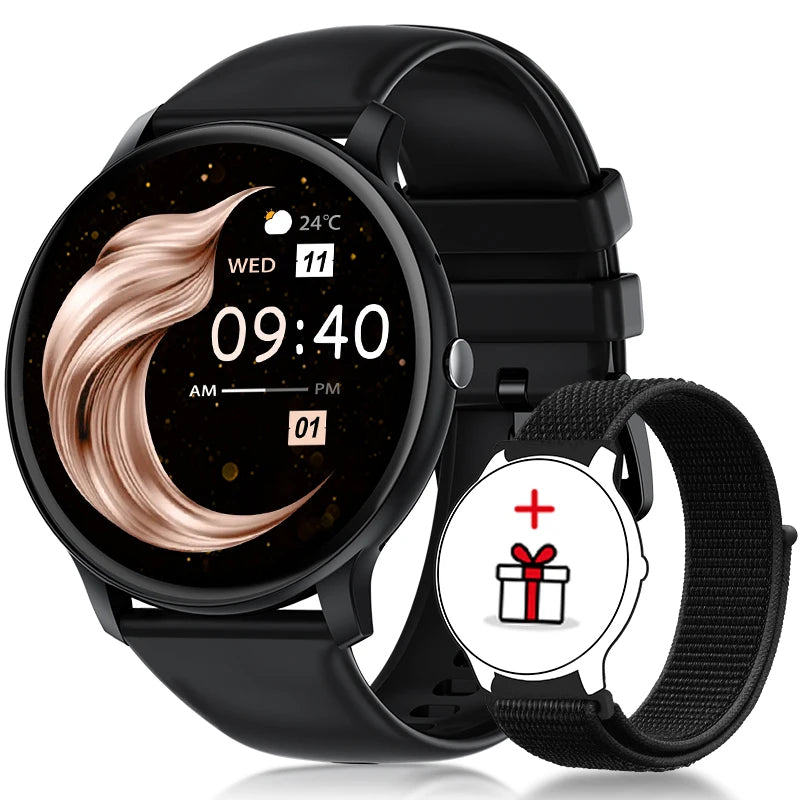 Unisex Smartwatch 1,39" Anrufe Nachrichten Sport Kalorien Wetter DIY Zifferblatt anpassbar Herren Damen Wasserdicht | Premium Multifunktions-Unisex-Smartwatch