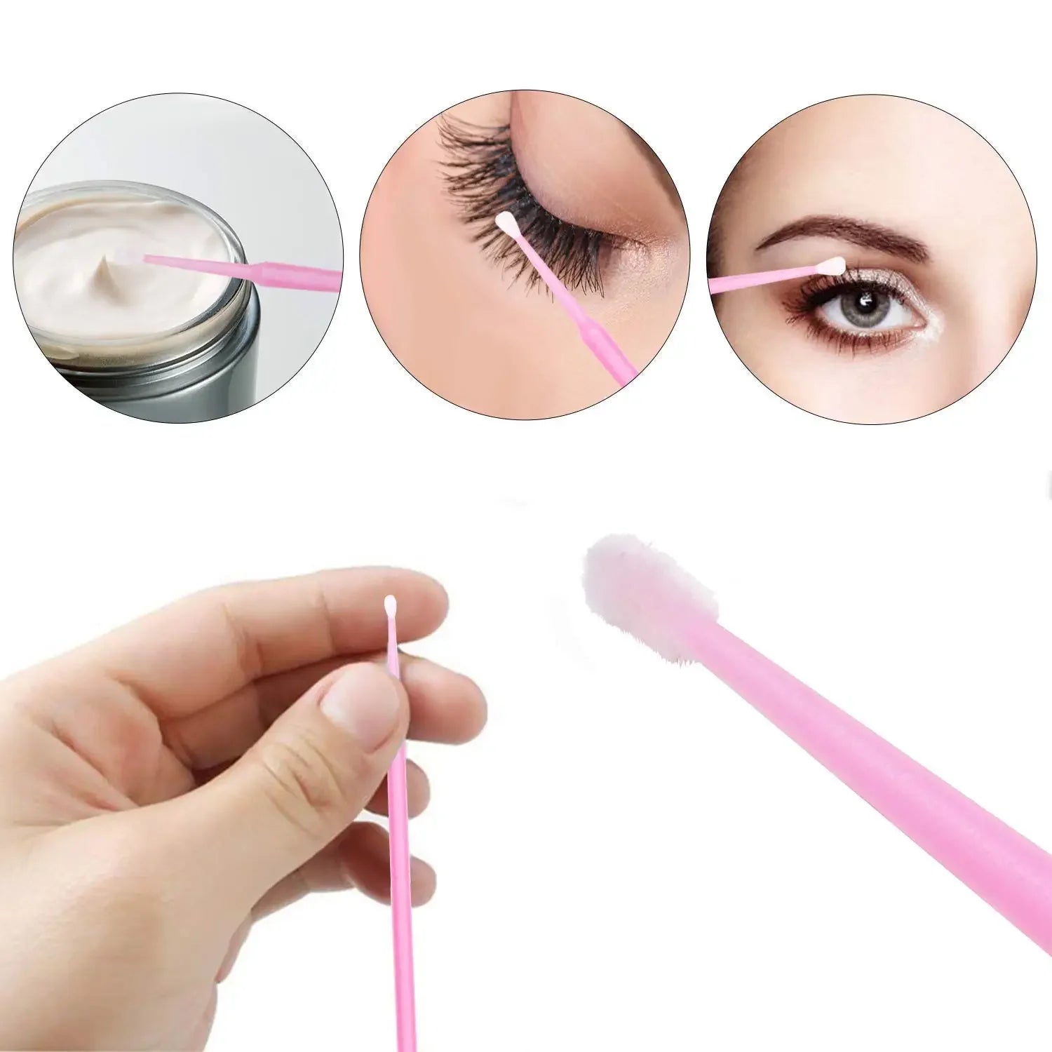 Lot 200 Brosses Jetables Maquillage – Mascara Wands, Lèvres & Microbrush | Applicateur Extension Cils & Sourcils