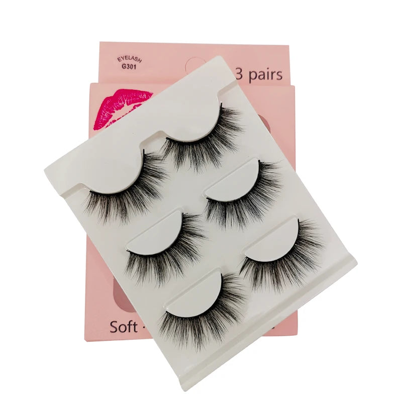 Lot 3 Paires Faux Cils 3D Vison SHIDISHANGPIN – 27 Styles Fluffy Wispy Épais | Cils Faux Faits Main Maquillage Yeux