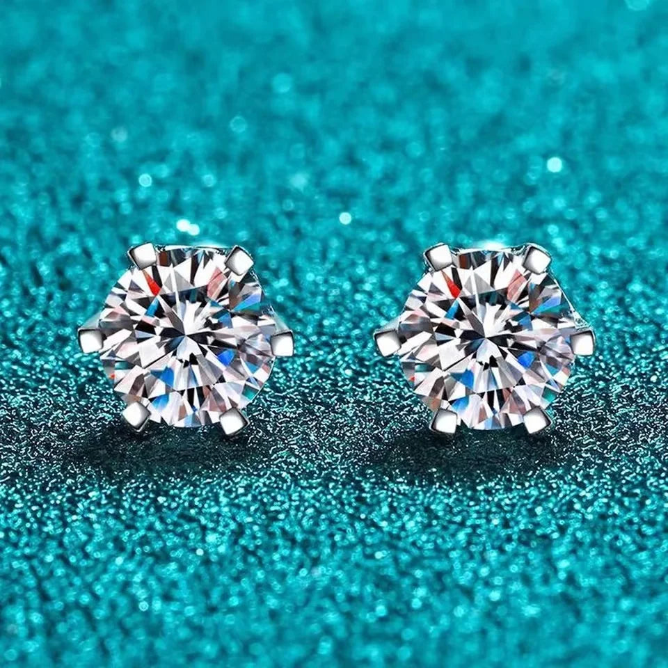 Puces Moissanite Vis Argent 925 Couleur D 6 Griffes – Éclat Diamant Éblouissant | Bijou Mariage & Fine Jewelry Femme | Cadeau Luxe
