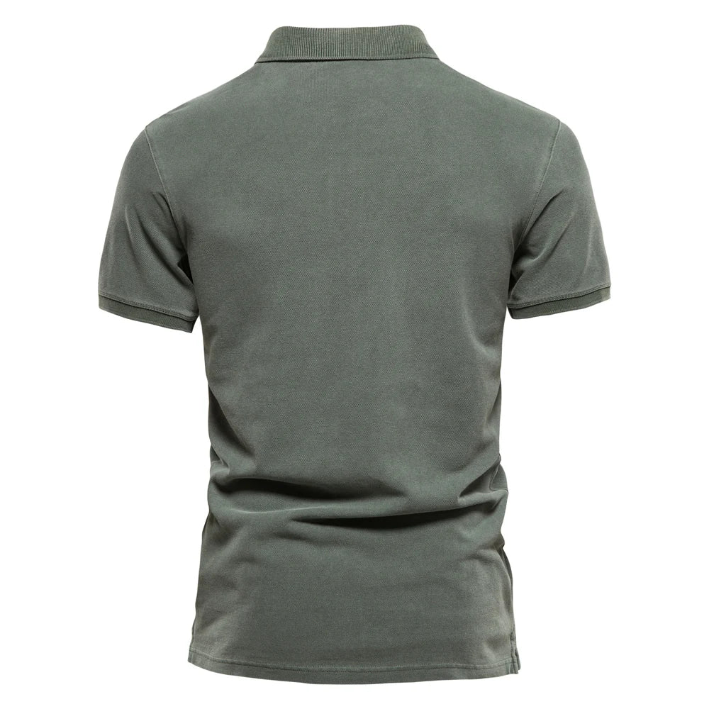 Polo Homme 100% Coton Couleur Unie Col Rabattu Manches Courtes Casual Streetwear Élégant Confortable Intemporel Fashion – Polo 100% Coton Premium Couleur Unie Col Rabattu | Mode Homme Polo Premium Streetwear
