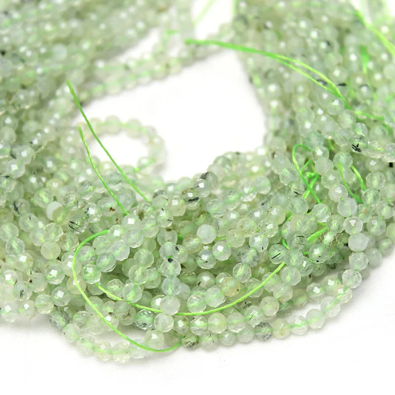 Perles Quartz Vert Raisin Naturel Facetté 2-3-4mm – Pierres Gemmes Vrac DIY | Bracelet, Boucles d'Oreilles & Bijoux Fait Main | Matériaux Lithothérapie
