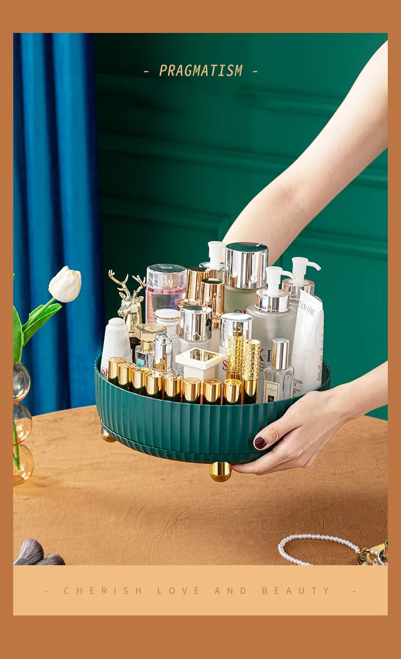 Organisateur 360° Rotatif Maquillage – Parfum Rouge à Lèvres Skincare Cosmétiques Cuisine