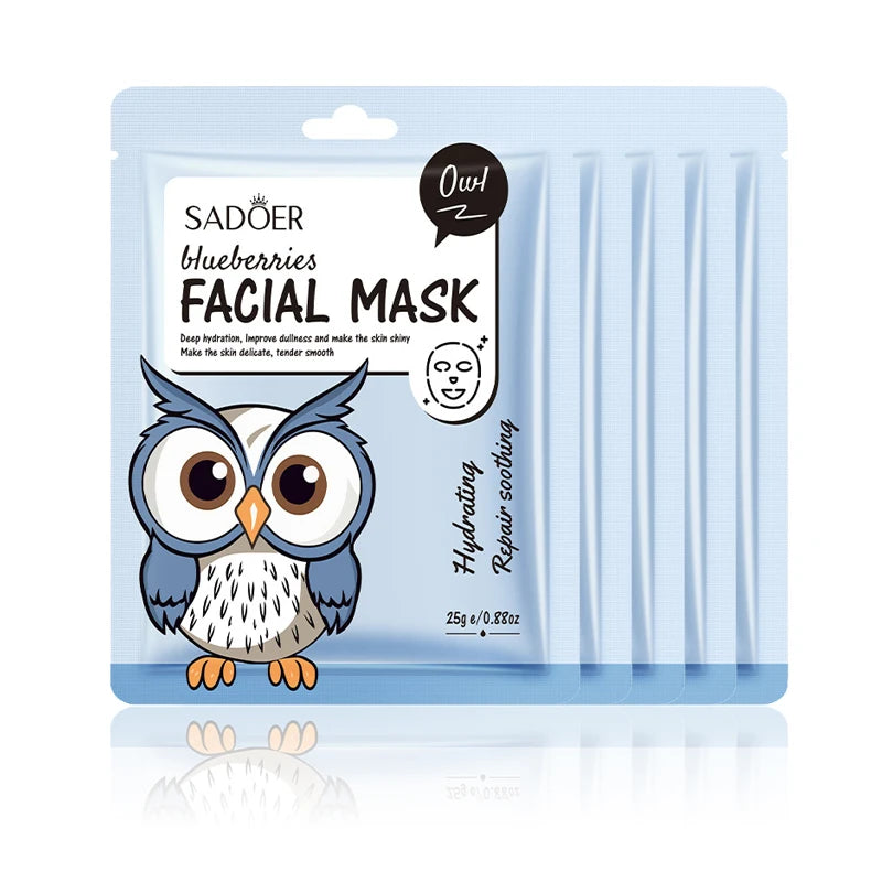 Masques Visage Fruits Frais SADOER – Lot de 5 | Hydratation, Éclat & Apaisement | Soin Peau Quotidien