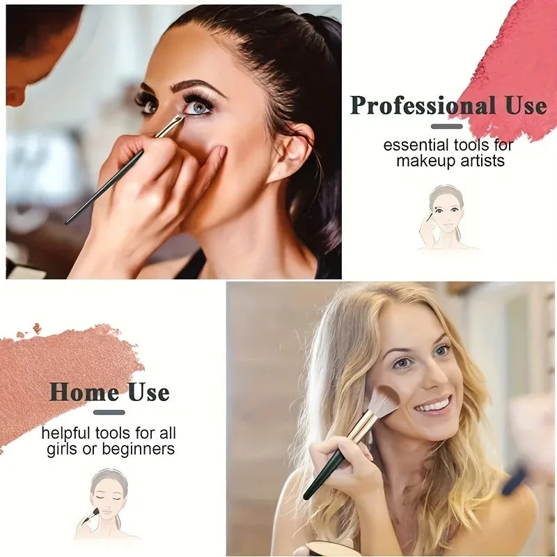 Set 14 Pinceaux Maquillage Professionnel – Fard à Paupières, Correcteur & Blush | Ultra-Doux & Soyeux