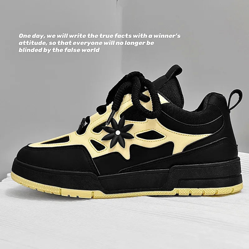 Sneakers Plateforme Vulcanisées Homme – Semelle Épaisse Respirantes Résistantes Sport Casual