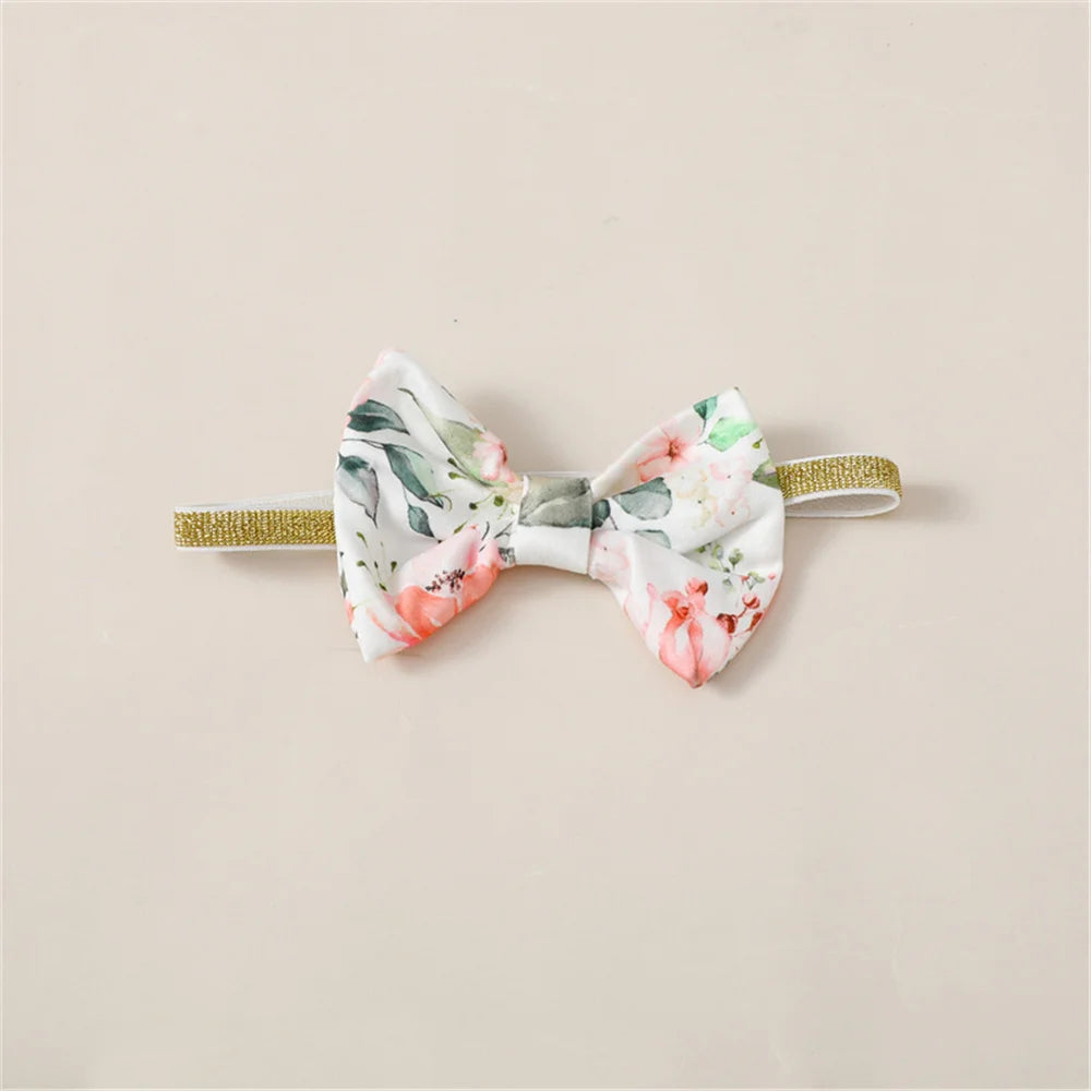 Tenue 3 Pièces Bébé Fille Fleurie – Body Manches Longues + Pantalon Fleurs + Bandeau 0-18 Mois