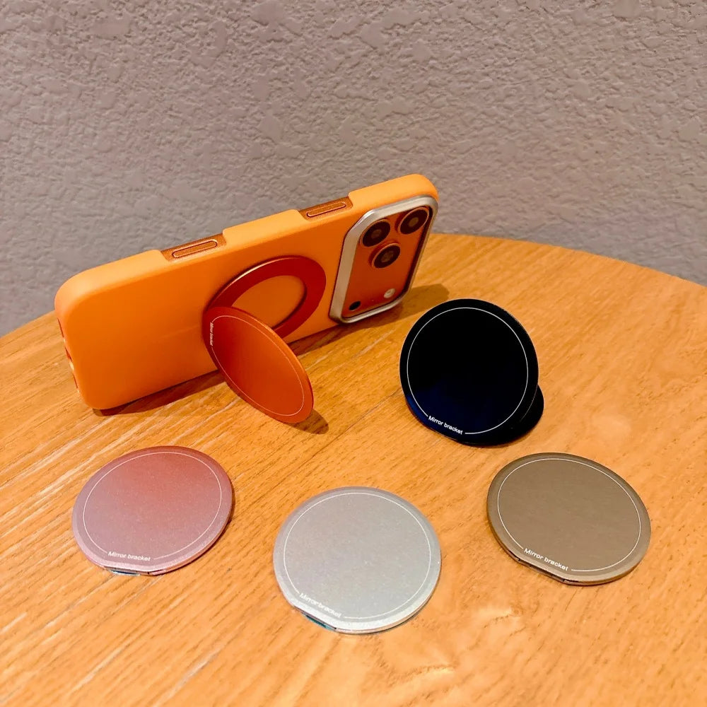 Coque Miroir Maquillage Flip Magnétique iPhone – Rotation 360° | Compatible iPhone 11-17 Pro Max | Support Téléphone