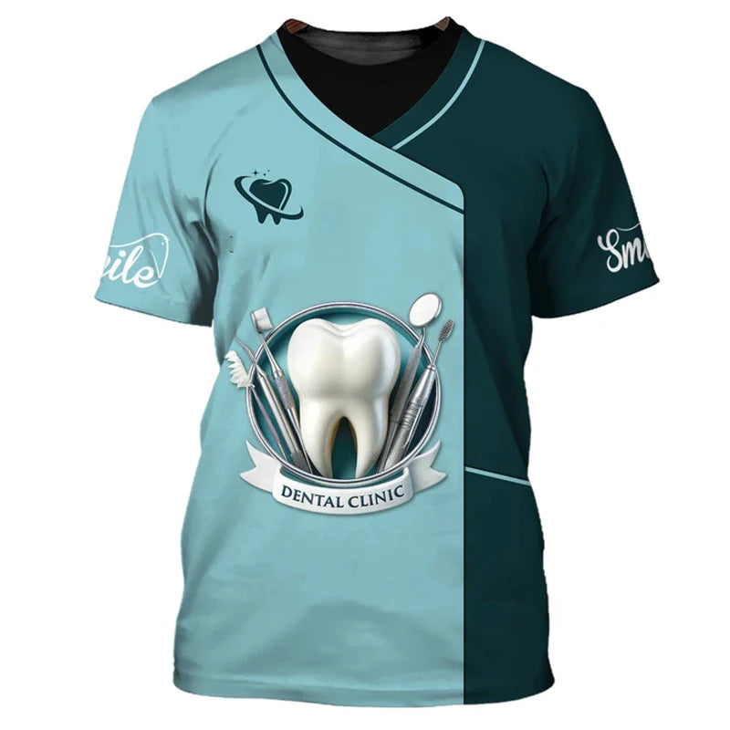 T-Shirt Dentiste Funny Cosplay Unisexe – Design Dent Mignon Col Rond Oversize Respirant Homme & Femme | Humour & Cadeau