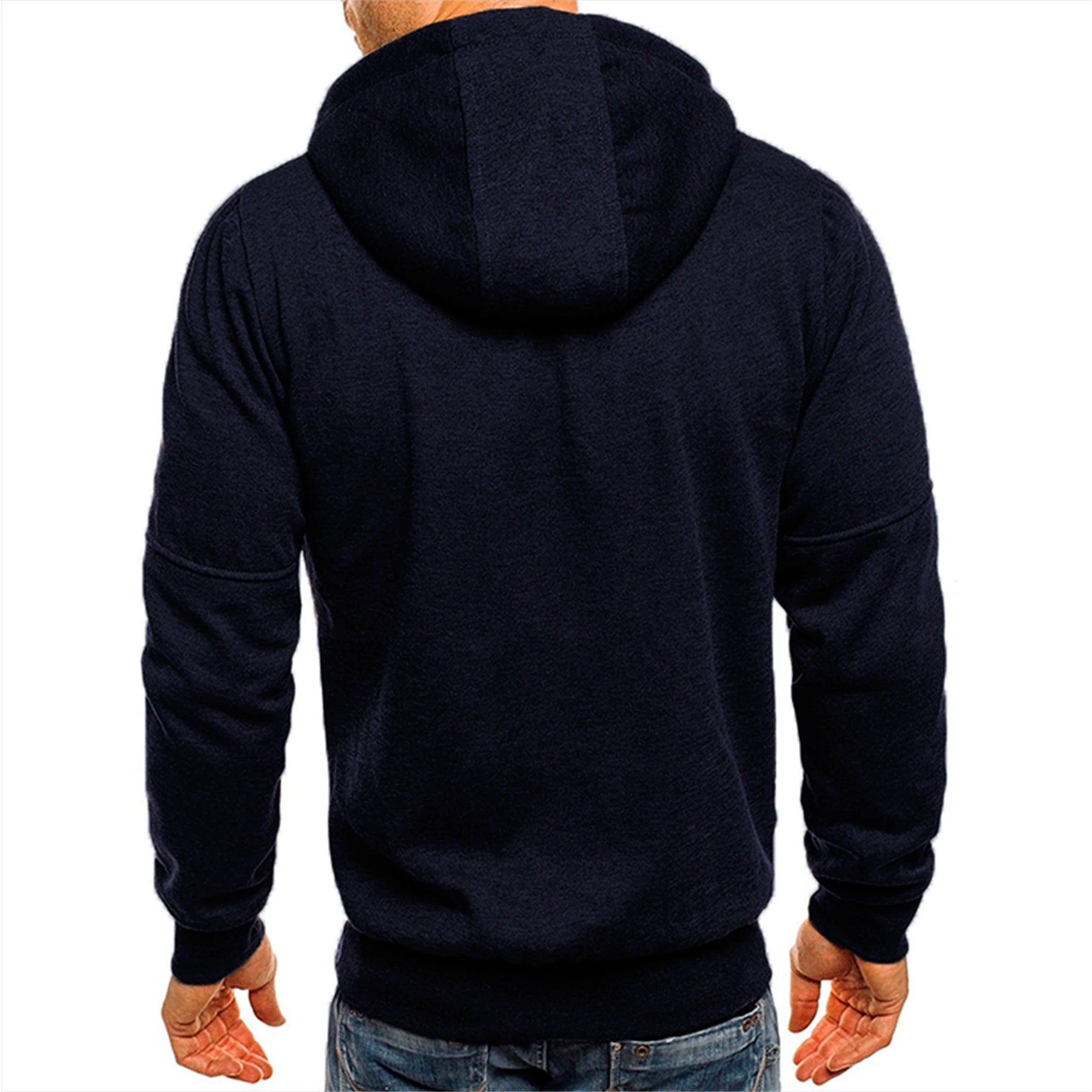 Hoodie Zippé Homme Couleur Unie – Veste Sport Casual Confortable Manches Longues Printemps Automne | Mode Homme Premium