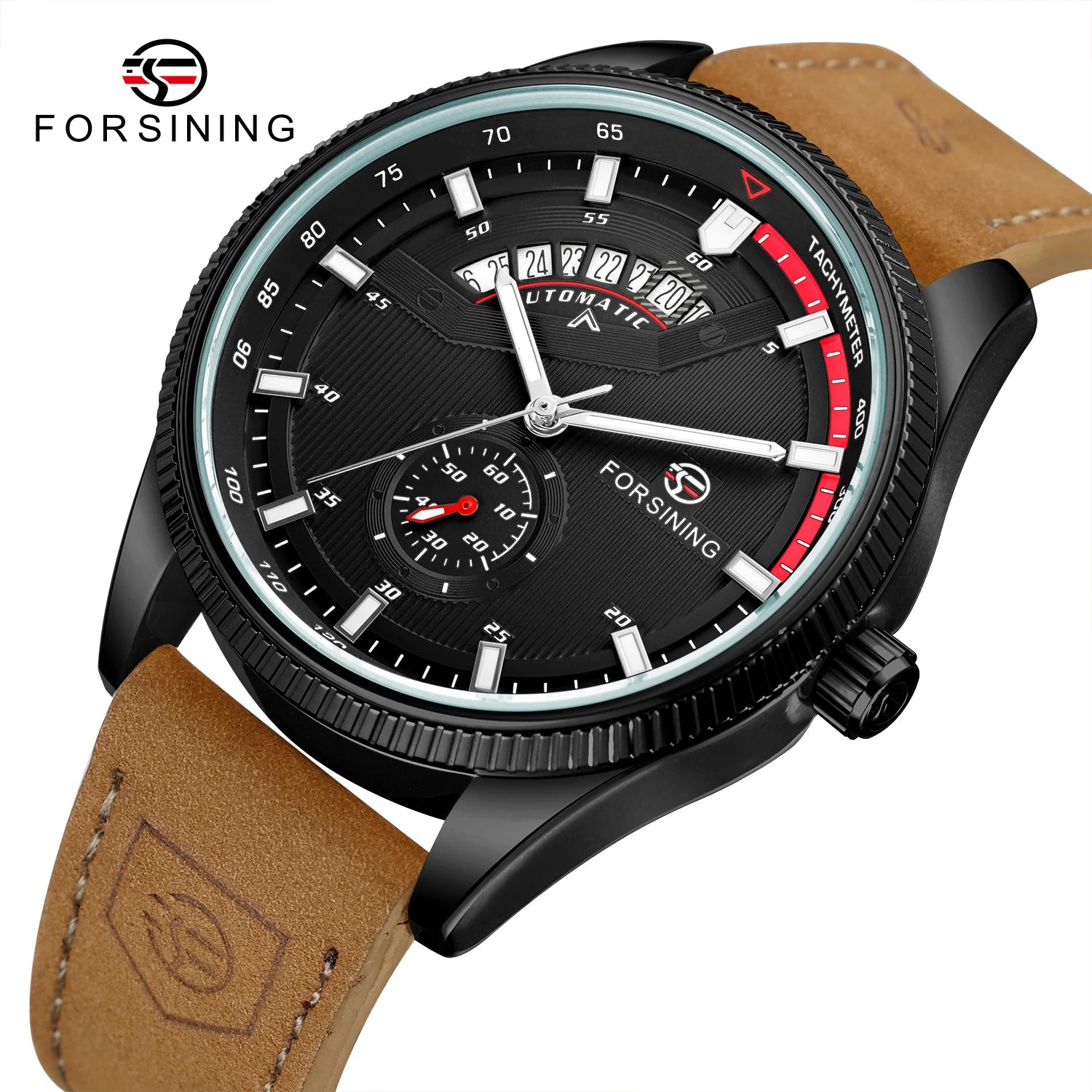 Montre Homme FORSINING Mécanique Automatique Chronographe Calendrier Cuir & Acier – Luxe Haute Qualité