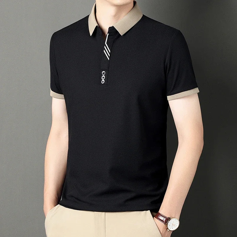 Polo Homme Couleur Unie Manches Courtes Été – Top Casual Fashion Confortable Business & Loisirs | Mode Homme