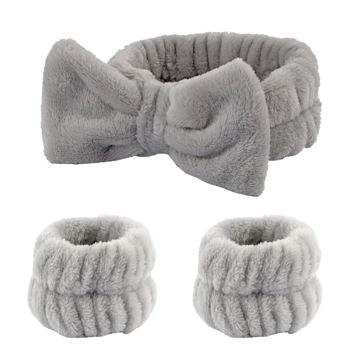 Lot 3 Bandeaux Spa Microfibre – Serre-Tête Lavage Visage & Poignet Absorbant | Scrunchie Maquillage