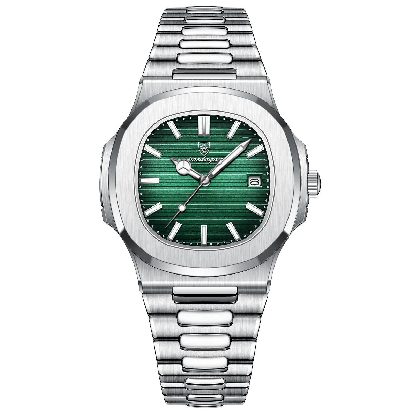 Montre Homme POEDAGAR Carré Luxe Quartz – Acier Lumineux Étanche Date Sport Business