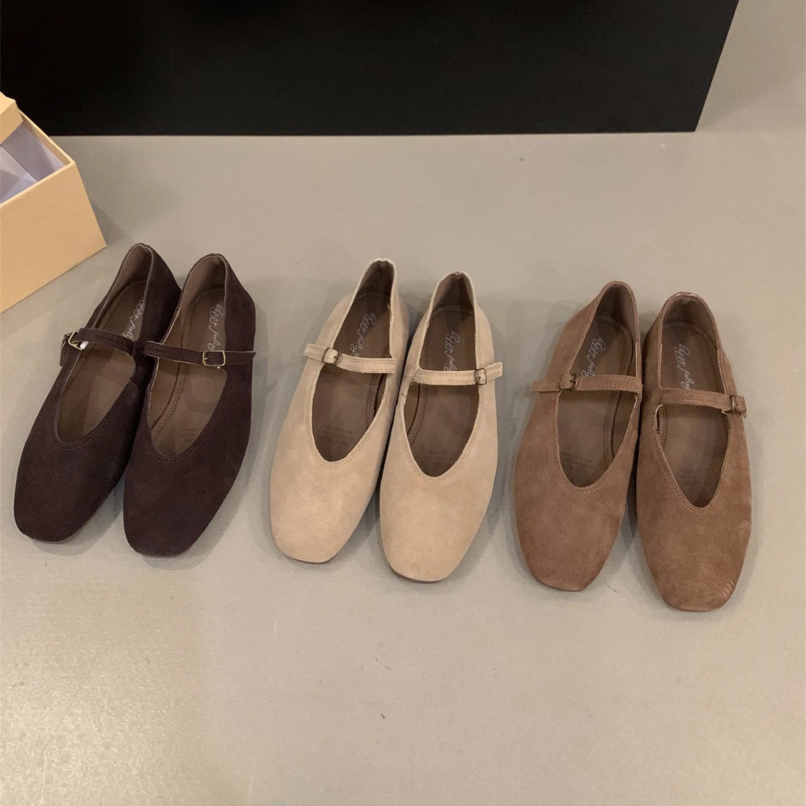 Bailamos Ballerines Cuir Bout Rond Slip-on Femme 2024 – Dress Élégant Casual Printemps