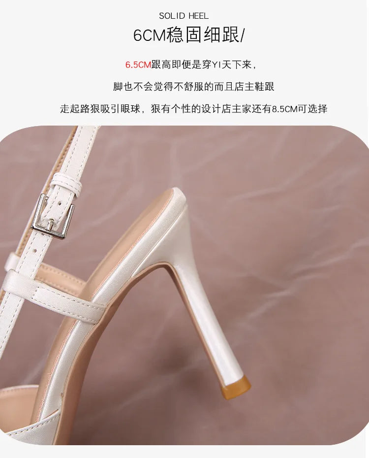 Escarpins Mariage Blanc Stiletto Demoiselle d'Honneur 2025 – Bout Pointu 6.5/8.5CM Pumps