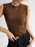 Caraco Débardeur Femme Col Rond Multicolore Basique Sans Manches – Top Sous-Vêtement Couvrant Décolleté Latéral | Mode Essentiel