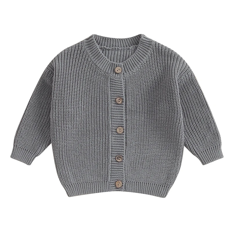 Gilet Cardigan Bébé Tricoté Coton Unisexe – Pull Printemps Automne Enfant Garçon Fille