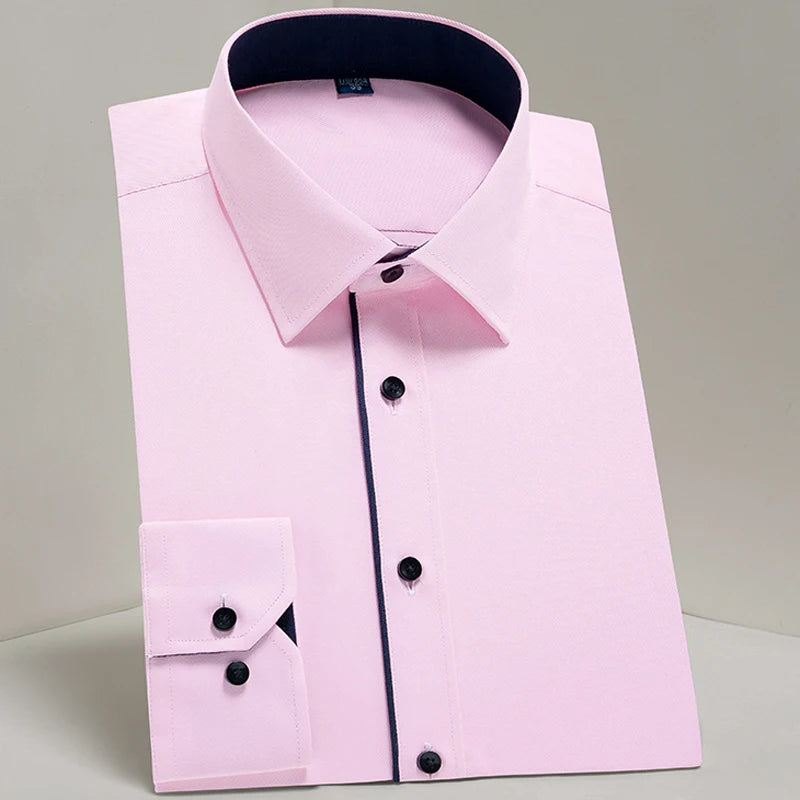 Chemise Homme Classique Manches Longues Coupe Standard Formelle Business Bureau Blanche Simple Élégante Casual – Chemise Dress Shirt Tendance | Mode Homme Premium