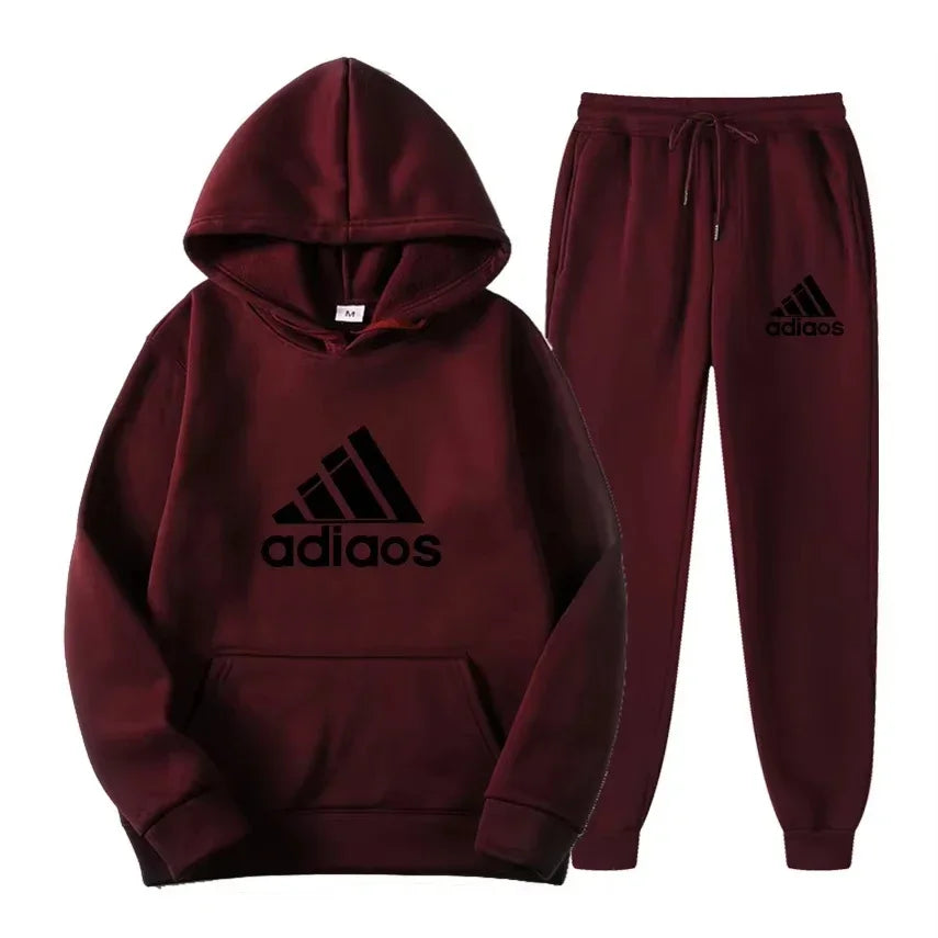 Ensemble Sport 2 Pièces Unisexe Automne Hiver – Sweat Capuche + Jogging Chaud Confortable Fitness Loisir | Mode Sportswear
