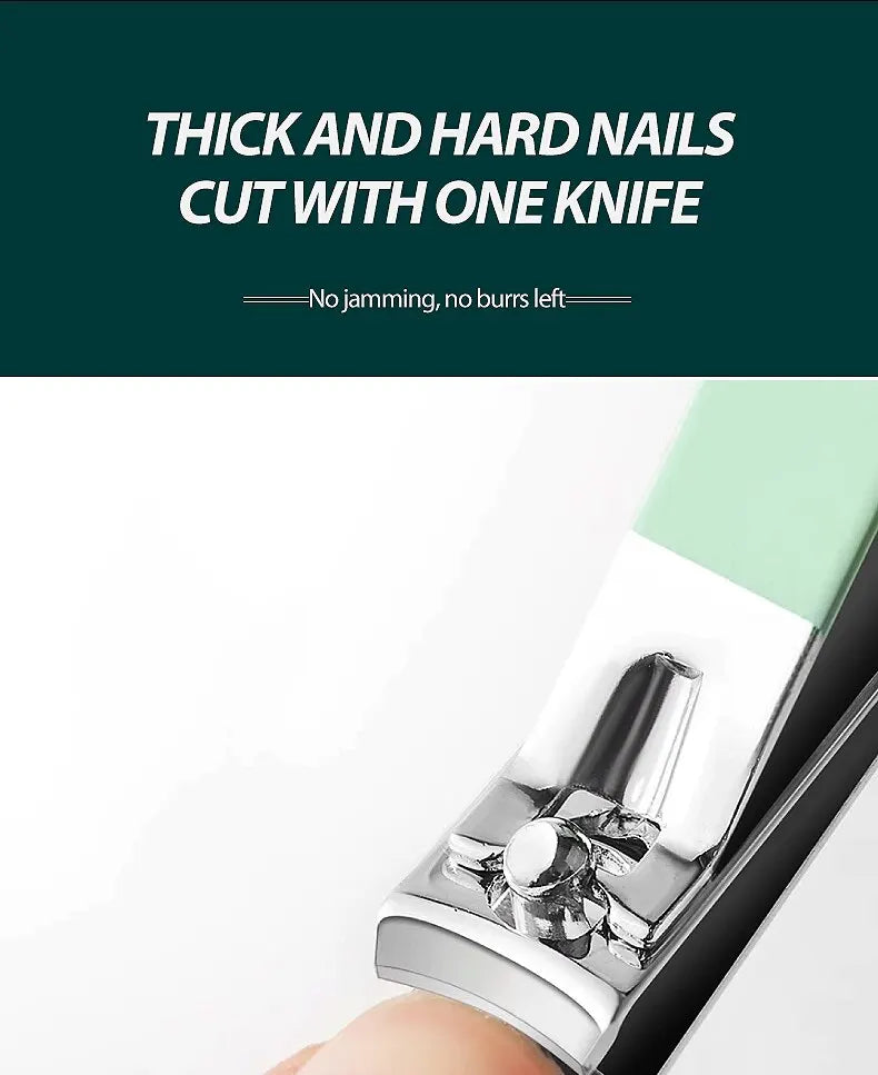 Kit Manucure 16 Pièces Inox – Coupe-Ongles, Ciseaux & Accessoires | Pochette Pliable | Soin Ongles Professionnel