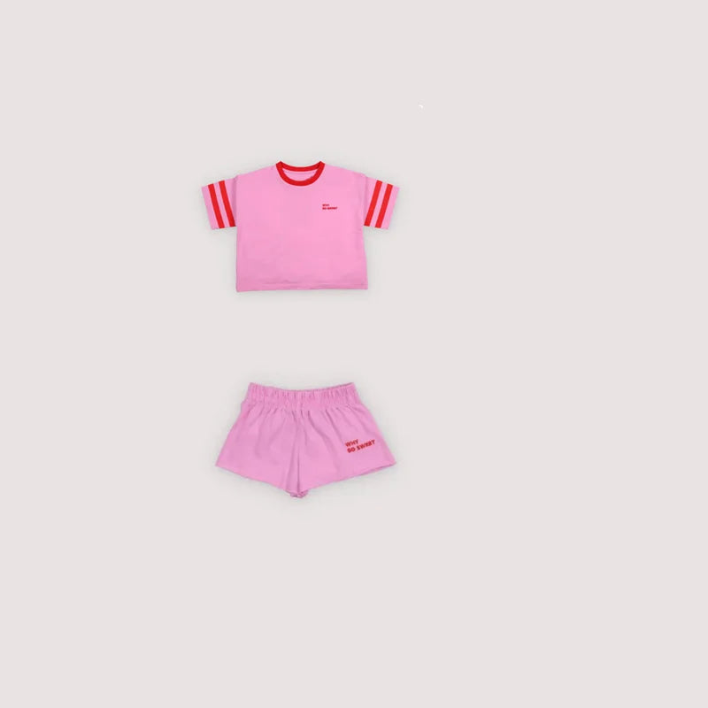 Ensemble Été Enfant T-Shirt + Short – Tenue Princesse Garçon Fille Manches Courtes Casual