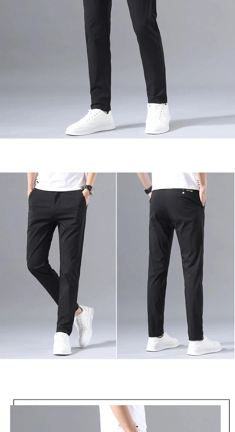 Pantalon Homme Slim Coton Stretch – Business Casual Golf Style Coréen Léger Printemps Automne | Mode Homme Premium