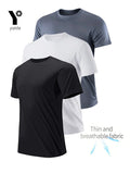 T-Shirt Sport Homme Ultra-Léger Séchage Rapide – Noir, Blanc & Gris | Carreaux Légers | Fitness, Gym & Running | Respirant