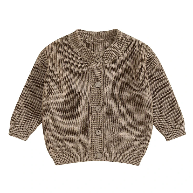 Gilet Cardigan Bébé Tricoté Coton Unisexe – Pull Printemps Automne Enfant Garçon Fille