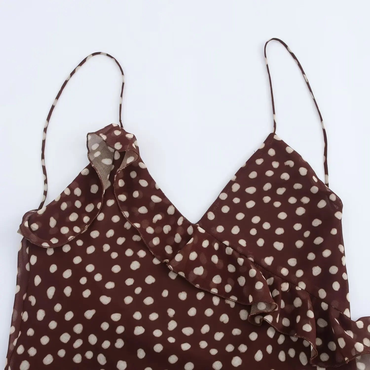 Robe Bretelles Femme À Pois Style Européen Américain Sans Manches Superposée Élégante – Robe Casual Chic Été | Mode