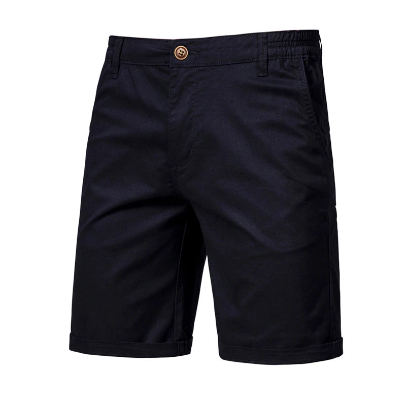 Short Homme 100% Coton Couleur Unie Ceinture Élastique Casual Business Social Plage Été Haute Qualité 10 Coloris Disponibles – Short Premium Multifonction | Mode Homme Été Premium