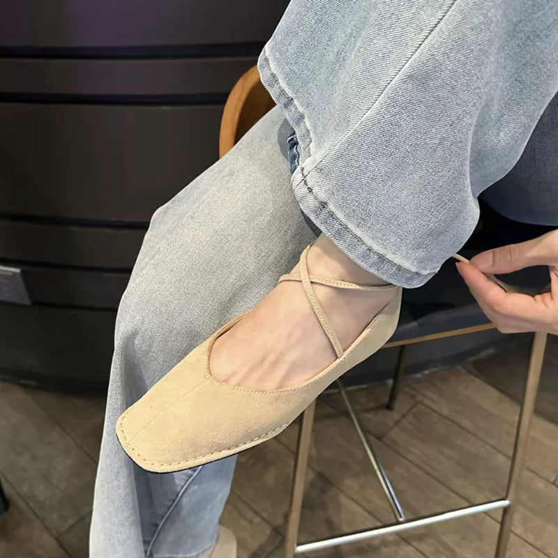 Bailamos Ballerines Cuir Bout Rond Slip-on Femme 2024 – Dress Élégant Casual Printemps