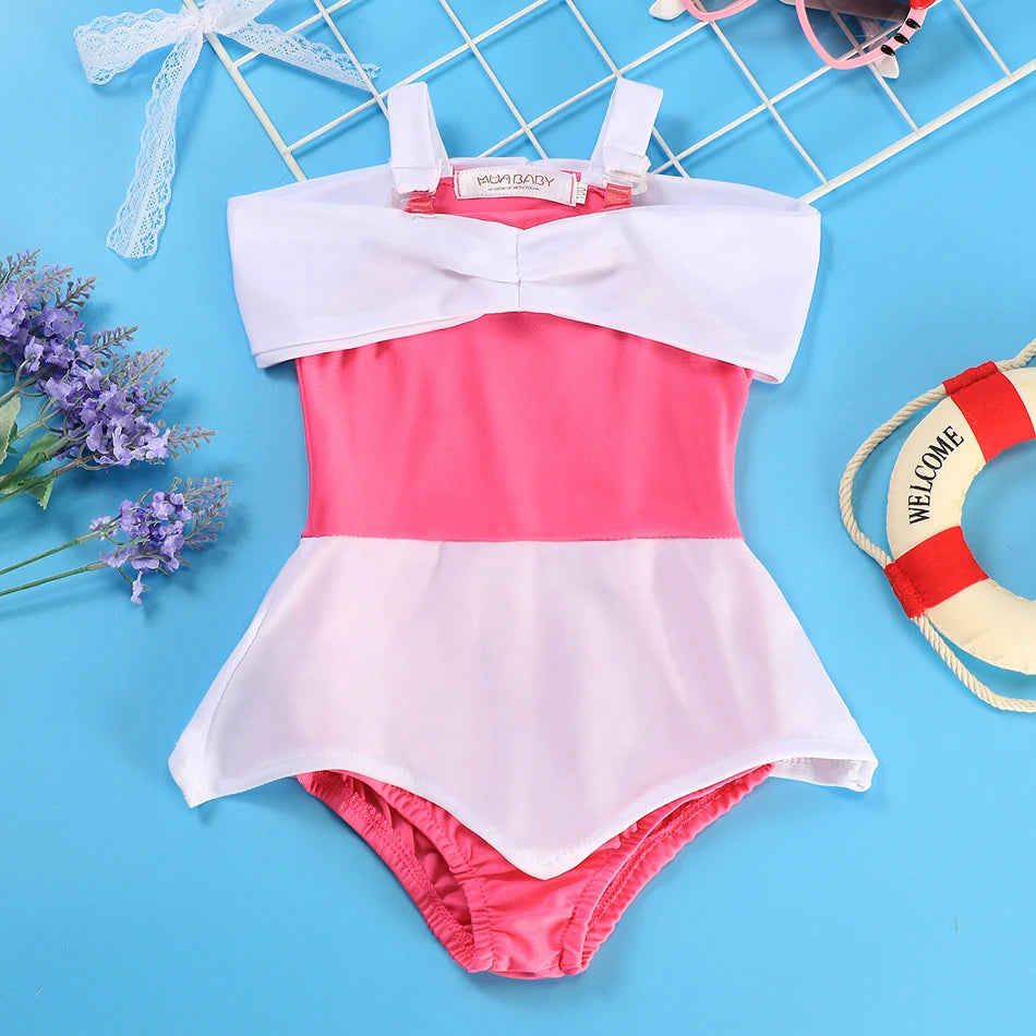 Maillot de Bain Fille Princesse Sirené – Costume Plage Piscine Été Enfant Anna Elsa Raiponce Mirabel