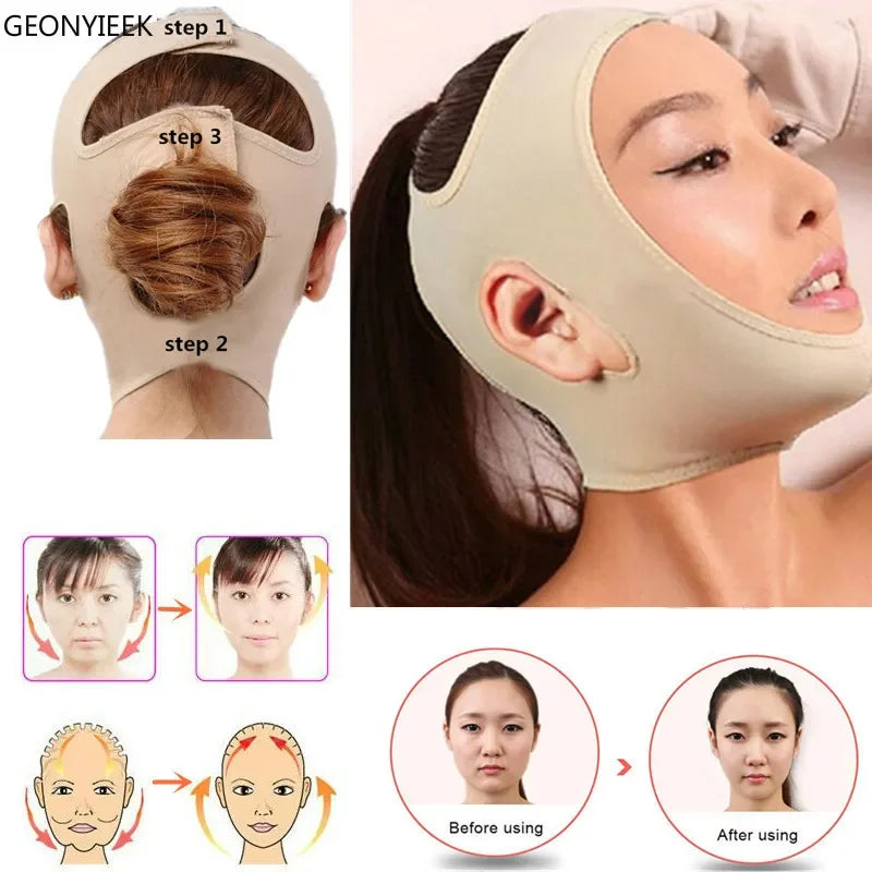 Masque Lifting V-Line Anti-Double Menton – Sangle Raffermissante Réutilisable | Contour Mâchoire & Soin Visage Homme Femme