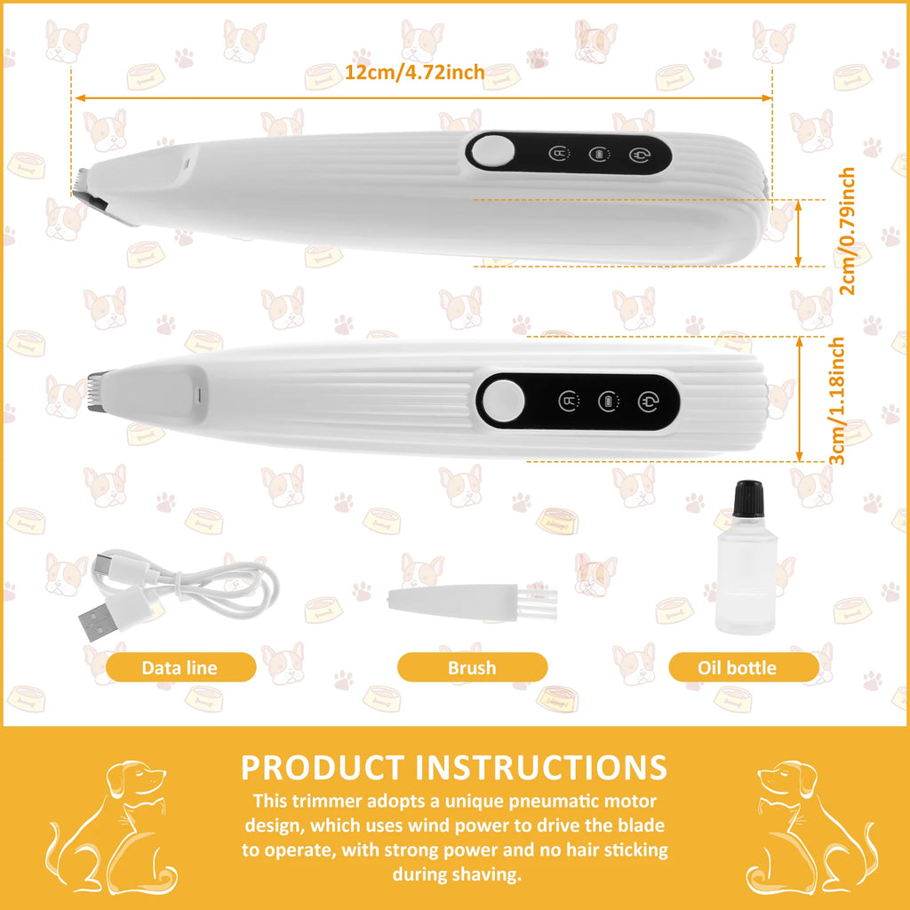 Tondeuse Pattes Chien Chat Silencieuse USB LED – Toilettage Visage Oreilles Pieds Rechargeable