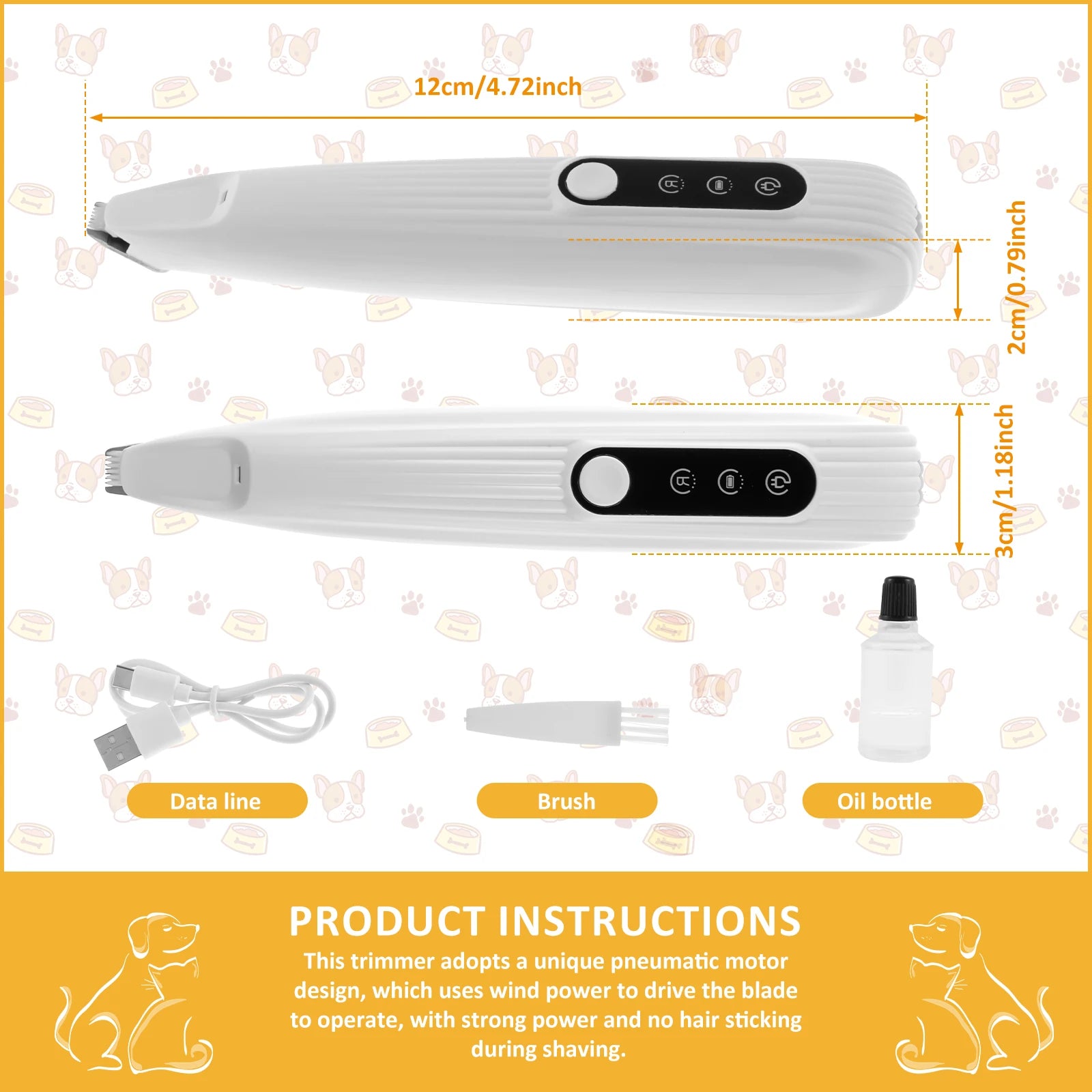 Tondeuse Pattes Chien Chat Silencieuse USB LED – Toilettage Visage Oreilles Pieds Rechargeable